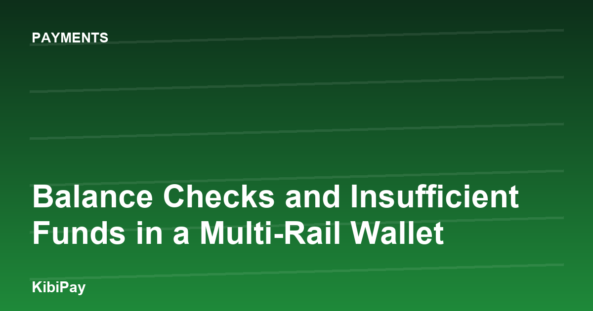 Balance Checks and Insufficient Funds in a Multi-Rail Wallet