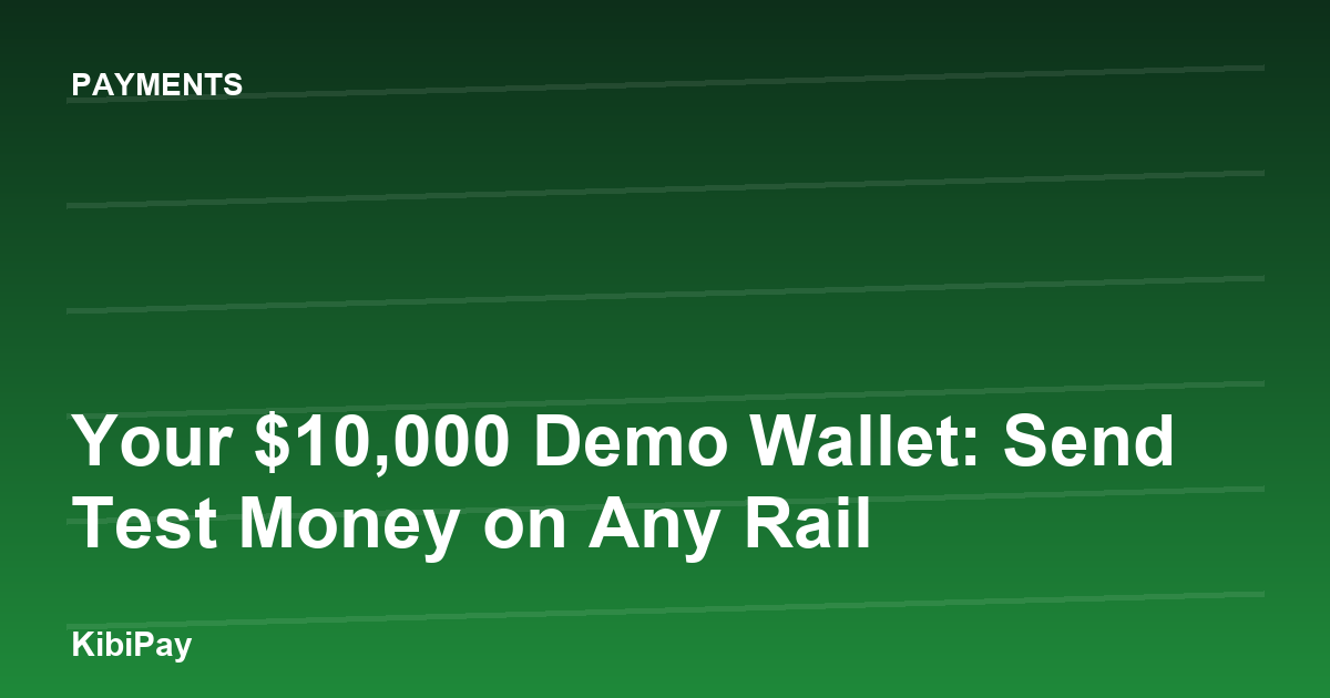 Your $10,000 Demo Wallet: Send Test Money on Any Rail